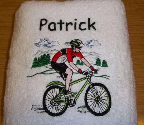 Handtuch mit Radfahrer/Mountainbiker