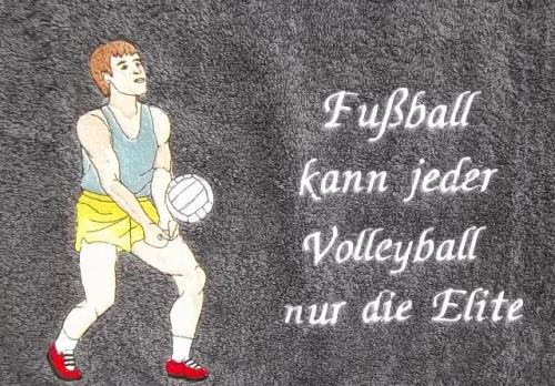 Handtuch mit Volleyballspielerin/spieler bestickt