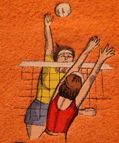 Handtuch mit Volleyballspielerin/spieler bestickt